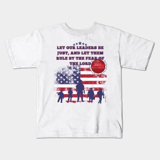 North Carolina-Let our leaders be just, and let them rule by the fear of the Lord Kids T-Shirt